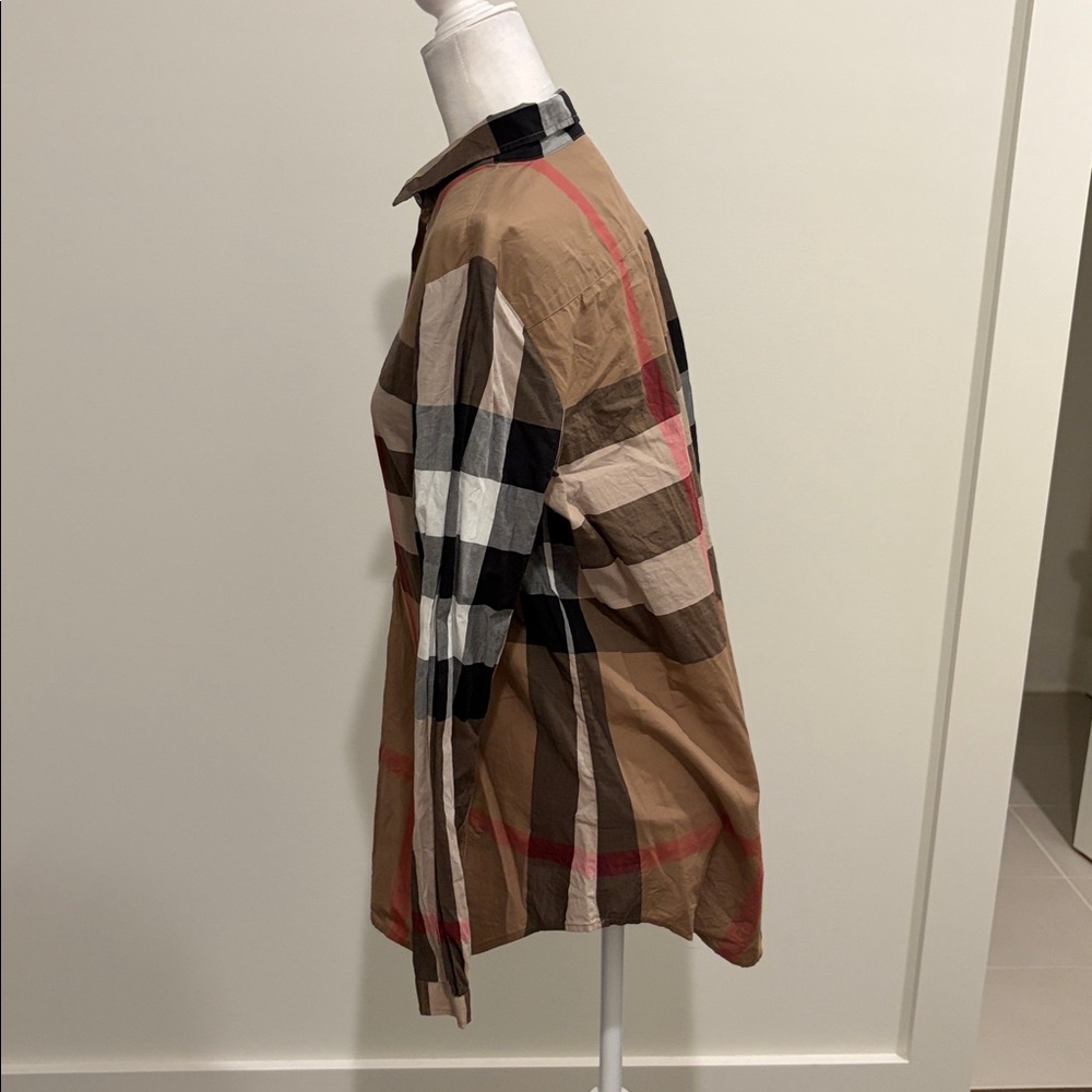 Burberry Cotton Popover Tunic Blouse Sz L - Picture 4 of 9